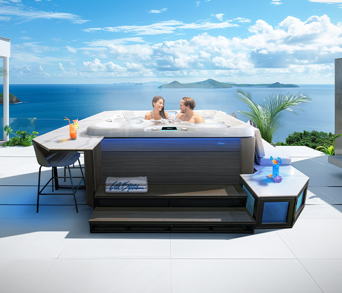 Calspas hot tub being used in a family setting - Clive